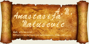 Anastasija Malušević vizit kartica
